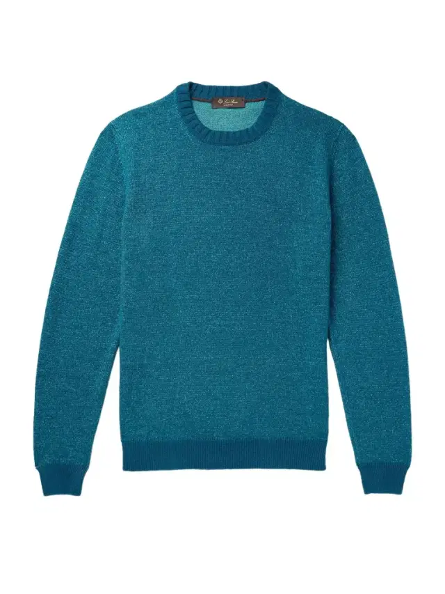 Slim-Fit Mélange Linen, Cashmere and Silk-Blend Sweater - Men