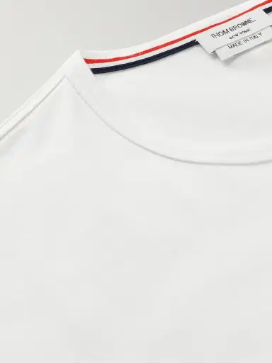 Thom Browne Slim-Fit Grosgrain-Trimmed Cotton-Jersey T-Shirt - Men | Thumbnail 5 Thom Browne Slim-Fit Grosgrain-Trimmed Cotton-Jersey T-Shirt - Men | Thumbnail 5