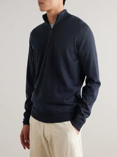 John Smedley Tapton Slim-Fit Merino Wool Half-Zip Sweater - Men | Thumbnail 3 John Smedley Tapton Slim-Fit Merino Wool Half-Zip Sweater - Men | Thumbnail 3