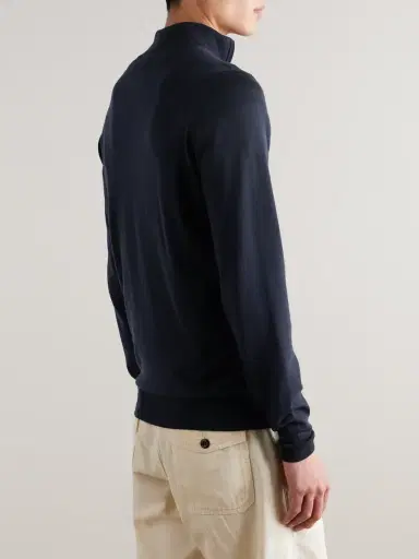John Smedley Tapton Slim-Fit Merino Wool Half-Zip Sweater - Men | Thumbnail 4 John Smedley Tapton Slim-Fit Merino Wool Half-Zip Sweater - Men | Thumbnail 4
