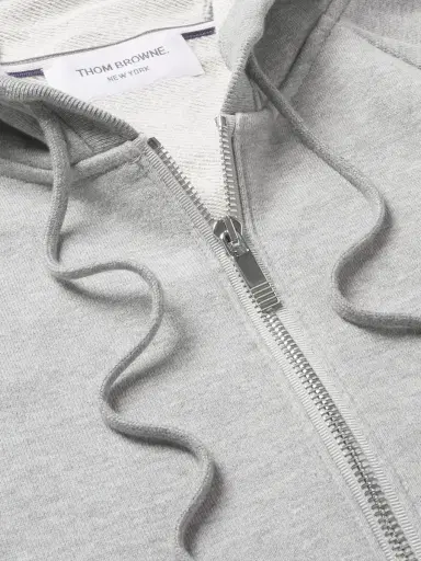 Thom Browne Striped Loopback Cotton-Jersey Zip-Up Hoodie - Men | Thumbnail 4 Thom Browne Striped Loopback Cotton-Jersey Zip-Up Hoodie - Men | Thumbnail 4