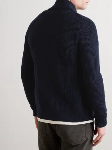 Tom Ford Shawl-Collar Ribbed Wool Cardigan - Men | Thumbnail 3 Tom Ford Shawl-Collar Ribbed Wool Cardigan - Men | Thumbnail 3