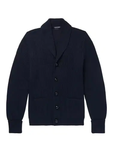 Tom Ford Shawl-Collar Ribbed Wool Cardigan - Men | Thumbnail 1 Tom Ford Shawl-Collar Ribbed Wool Cardigan - Men | Thumbnail 1