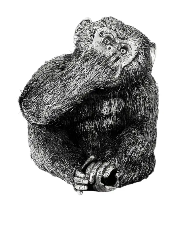Buccellati Speak-No-Evil Monkey Silver Ornament - Men