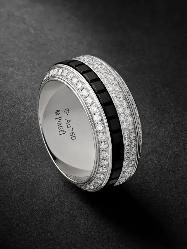 Piaget Possession 18-Karat White Gold, Diamond and Ceramic Ring - Men