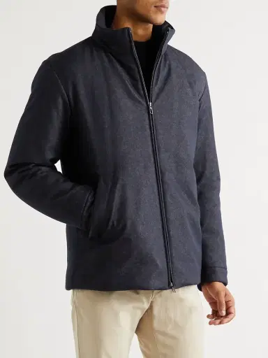 Loro Piana Storm System Virgin Wool-Blend Denim Bomber Jacket - Men | Thumbnail 2 Loro Piana Storm System Virgin Wool-Blend Denim Bomber Jacket - Men | Thumbnail 2