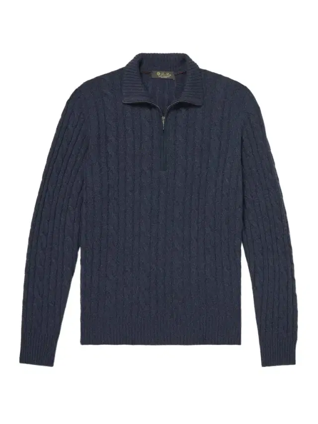 Loro Piana Suede-Trimmed Cable-Knit Baby Cashmere Half-Zip Sweater - Men