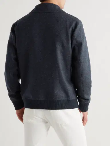 Loro Piana Caldwell Rain System Virgin Wool and Cashmere-Blend Bomber Jacket - Men | Thumbnail 3 Loro Piana Caldwell Rain System Virgin Wool and Cashmere-Blend Bomber Jacket - Men | Thumbnail 3
