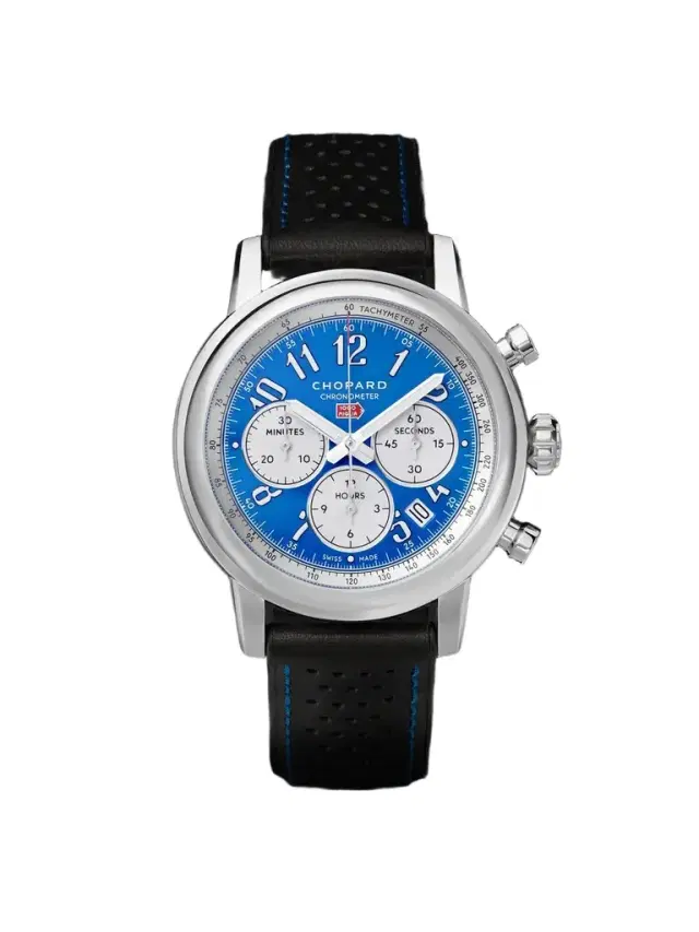 Mille Miglia Classic Racing Chronograph Automatic 42mm Stainless Steel and Perforated Leather Watch, Ref. No. 168589-3010 - Men