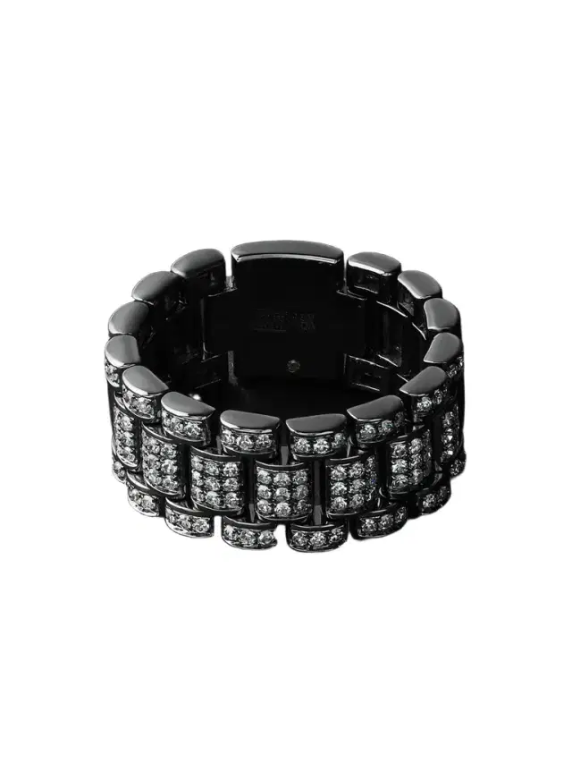 SHAY 18-Karat Blackened Gold Diamond Ring - Men
