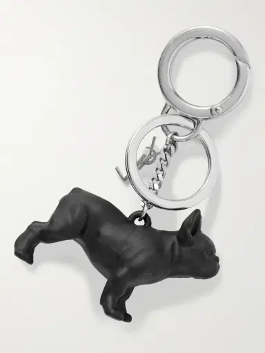 Saint Laurent Silver-Tone and Resin Key Fob - Men | Thumbnail 2