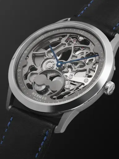 Hermès Timepieces Slim d'Hermès Squelette Lune Automatic Titanium Watch, Ref. 054695WW00 - Men | Thumbnail 4 Hermès Timepieces Slim d'Hermès Squelette Lune Automatic Titanium Watch, Ref. 054695WW00 - Men | Thumbnail 4