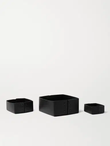 Métier Set of Three Reversible Collapsible Full-Grain Leather Boxes - Men | Thumbnail 2