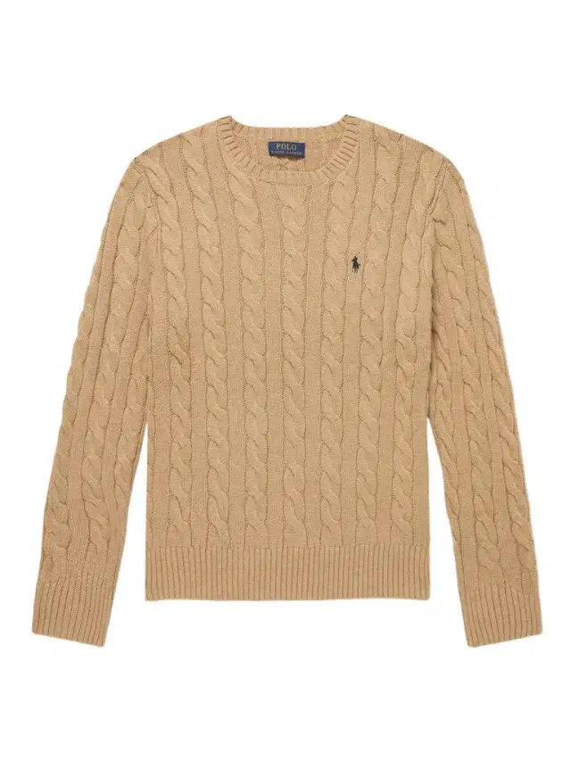 Logo-Embroidered Cable-Knit Cotton Sweater - Men