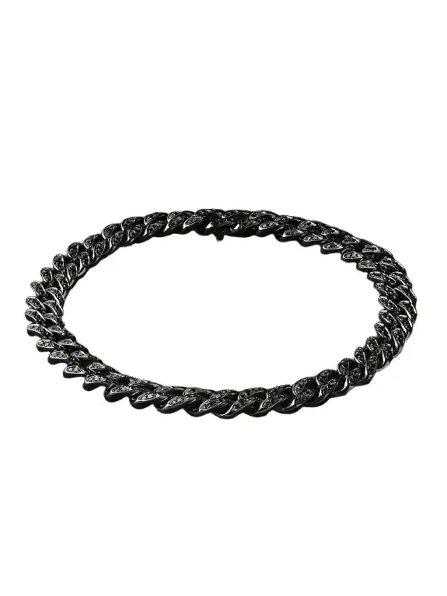 SHAY 18-Karat Blackened Gold Diamond Bracelet - Men