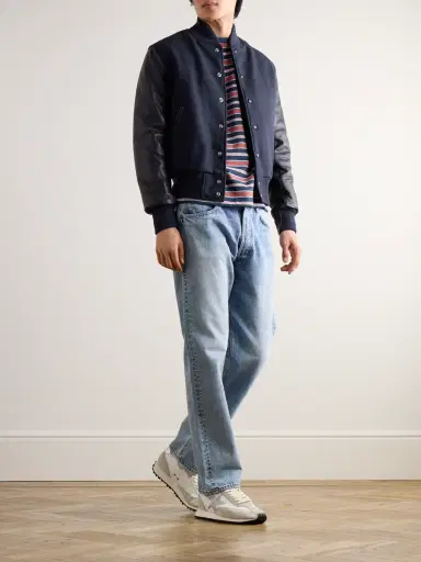 Golden Bear The Albany Wool-Blend and Leather Varsity Jacket - Men | Thumbnail 2 Golden Bear The Albany Wool-Blend and Leather Varsity Jacket - Men | Thumbnail 2
