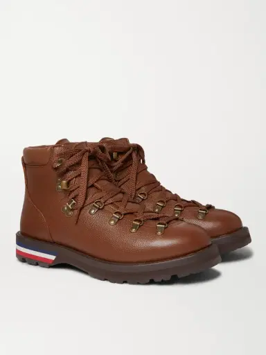 Moncler Striped Full-Grain Leather Boots - Men | Thumbnail 4 Moncler Striped Full-Grain Leather Boots - Men | Thumbnail 4