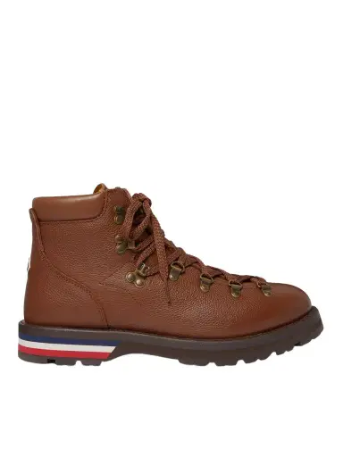 Moncler Striped Full-Grain Leather Boots - Men | Thumbnail 1 Moncler Striped Full-Grain Leather Boots - Men | Thumbnail 1