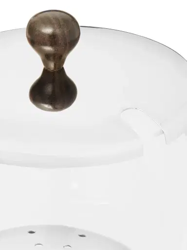 Lorenzi Milano Glass, Stainless Steel and Ebony Ice Bucket - Men | Thumbnail 3