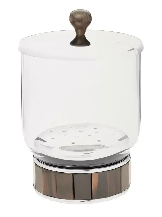 Lorenzi Milano Glass, Stainless Steel and Ebony Ice Bucket - Men