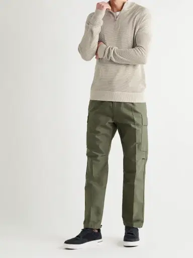 Loro Piana Slim-Fit Ribbed Silk, Cashmere and Linen-Blend Half-Zip Sweater - Men | Thumbnail 2 Loro Piana Slim-Fit Ribbed Silk, Cashmere and Linen-Blend Half-Zip Sweater - Men | Thumbnail 2