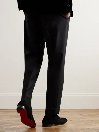 Christian Louboutin Dandelion Grosgrain-Trimmed Suede Loafers - Men | Thumbnail 2