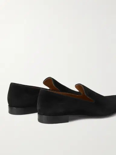 Christian Louboutin Dandelion Grosgrain-Trimmed Suede Loafers - Men | Thumbnail 4