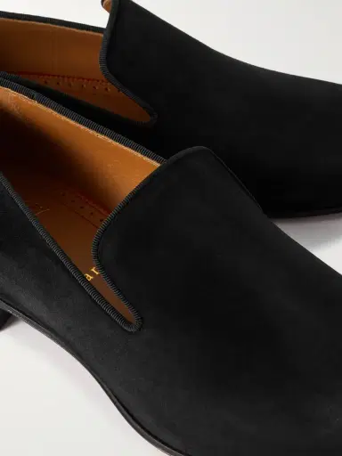 Christian Louboutin Dandelion Grosgrain-Trimmed Suede Loafers - Men | Thumbnail 5