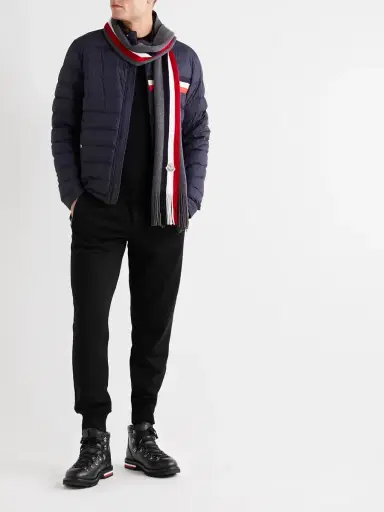 Moncler Striped Full-Grain Leather Boots - Men | Thumbnail 2 Moncler Striped Full-Grain Leather Boots - Men | Thumbnail 2