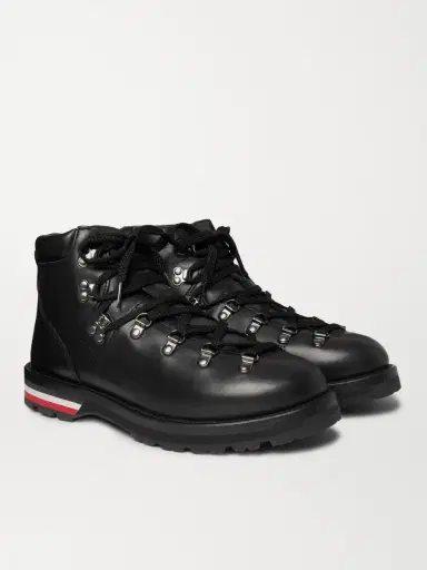 Moncler Striped Full-Grain Leather Boots - Men | Thumbnail 4 Moncler Striped Full-Grain Leather Boots - Men | Thumbnail 4