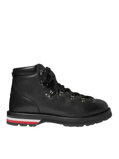 Moncler Striped Full-Grain Leather Boots - Men | Thumbnail 1 Moncler Striped Full-Grain Leather Boots - Men | Thumbnail 1