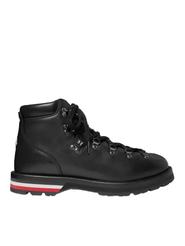 Moncler Striped Full-Grain Leather Boots - Men
