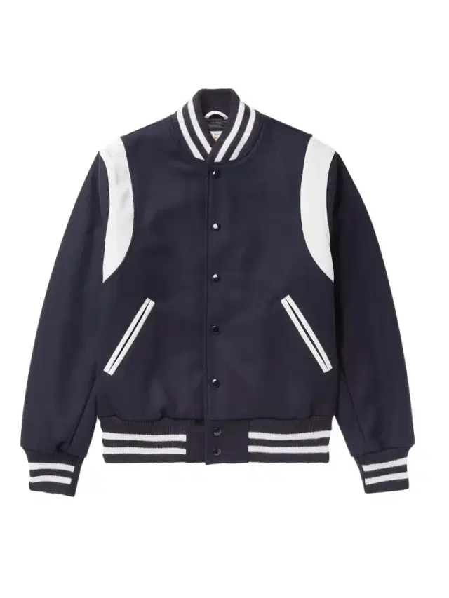 The Hayes Leather-Panelled Wool-Blend Varsity Jacket - Men