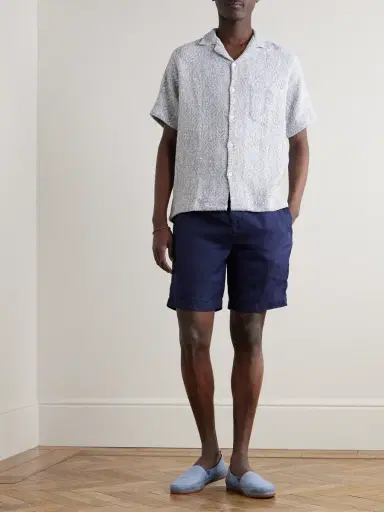 Frescobol Carioca Felipe Slim-Fit Linen and Cotton-Blend Drawstring Shorts - Men | Thumbnail 2 Frescobol Carioca Felipe Slim-Fit Linen and Cotton-Blend Drawstring Shorts - Men | Thumbnail 2