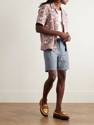 Frescobol Carioca Felipe Slim-Fit Linen and Cotton-Blend Drawstring Shorts - Men | Thumbnail 2 Frescobol Carioca Felipe Slim-Fit Linen and Cotton-Blend Drawstring Shorts - Men | Thumbnail 2