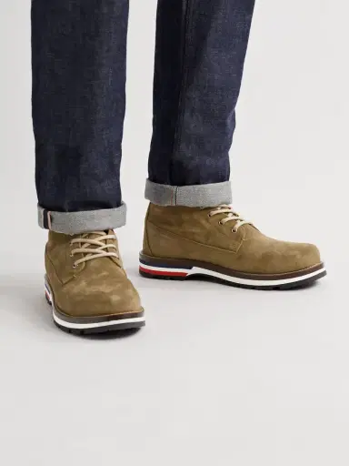 Moncler Vancouver Striped Suede Hiking Boots - Men | Thumbnail 3