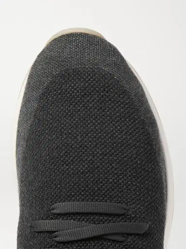 Loro Piana 360 Flexy Walk Leather-Trimmed Knitted Wish Wool Sneakers - Men | Thumbnail 5