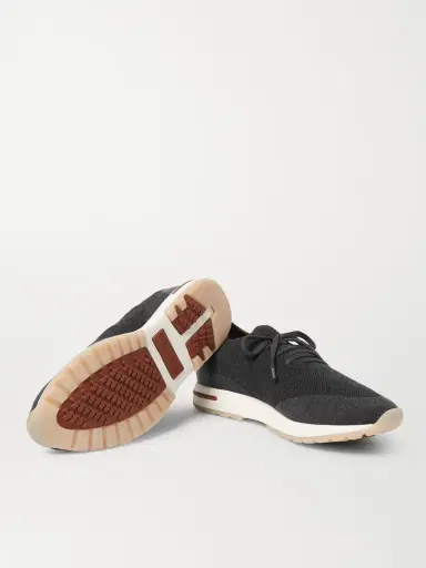 Loro Piana 360 Flexy Walk Leather-Trimmed Knitted Wish Wool Sneakers - Men | Thumbnail 6