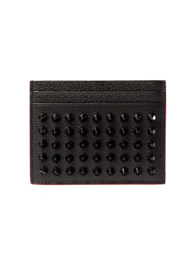 Studded Full-Grain Leather Cardholder - Men