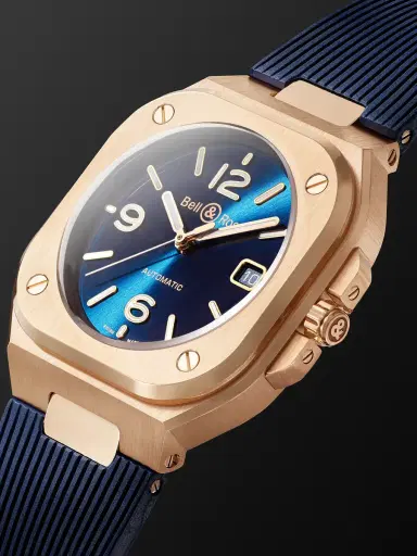 Bell & Ross BR 05 Blue Gold Automatic 18-Karat Rose Gold Watch, Ref. BR05A-BLU-PG/SRB - Men | Thumbnail 4 Bell & Ross BR 05 Blue Gold Automatic 18-Karat Rose Gold Watch, Ref. BR05A-BLU-PG/SRB - Men | Thumbnail 4