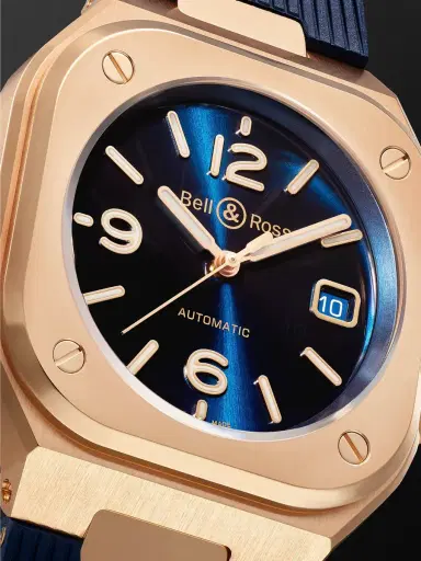 Bell & Ross BR 05 Blue Gold Automatic 18-Karat Rose Gold Watch, Ref. BR05A-BLU-PG/SRB - Men | Thumbnail 6 Bell & Ross BR 05 Blue Gold Automatic 18-Karat Rose Gold Watch, Ref. BR05A-BLU-PG/SRB - Men | Thumbnail 6