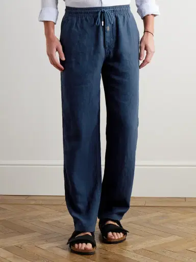 Vilebrequin Pacha Wide-Leg Linen Drawstring Trousers - Men | Thumbnail 3 Vilebrequin Pacha Wide-Leg Linen Drawstring Trousers - Men | Thumbnail 3