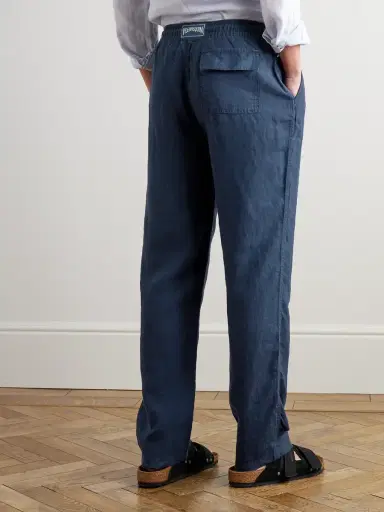 Vilebrequin Pacha Wide-Leg Linen Drawstring Trousers - Men | Thumbnail 4 Vilebrequin Pacha Wide-Leg Linen Drawstring Trousers - Men | Thumbnail 4