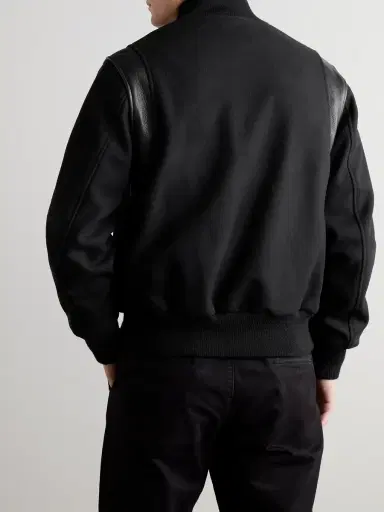 Golden Bear Hayes Leather-Panelled Melton Virgin Wool-Blend Varsity Jacket - Men | Thumbnail 3