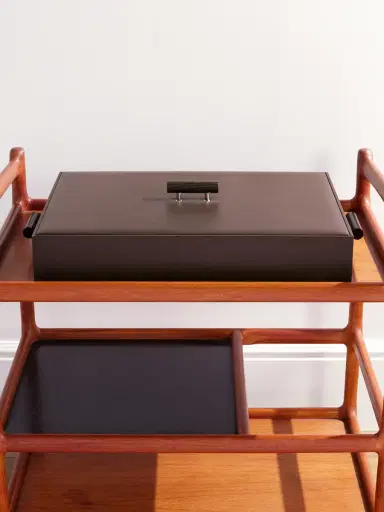 Lorenzi Milano Ebony, Leather and Stainless Steel Bar Set - Men | Thumbnail 3