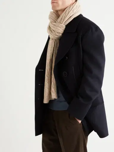 Loro Piana Cable-Knit Baby Cashmere Scarf - Men | Thumbnail 2 Loro Piana Cable-Knit Baby Cashmere Scarf - Men | Thumbnail 2