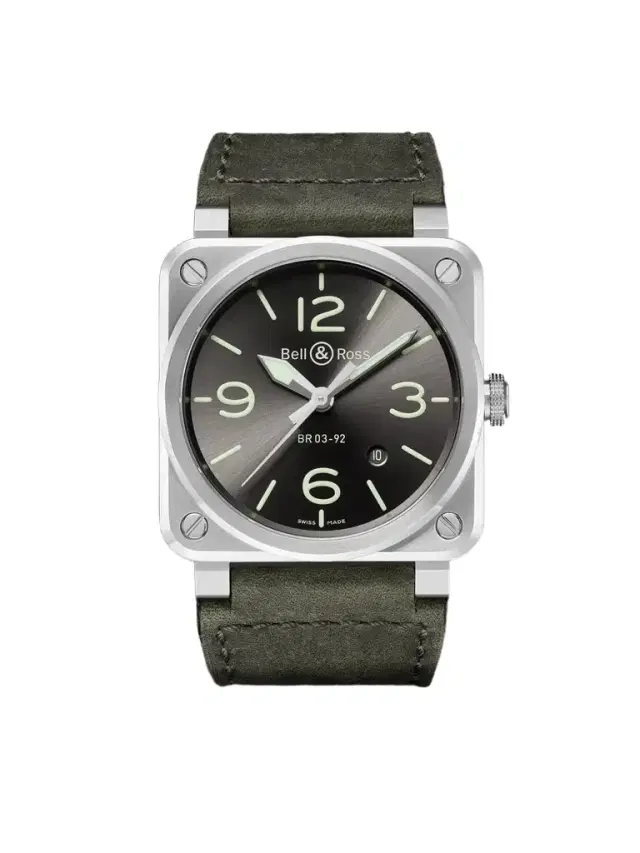 Bell & Ross BR 03-92 Grey Lum Automatic Stainless Steel Watch, Ref. BR0392-GC3-ST/SCA - Men