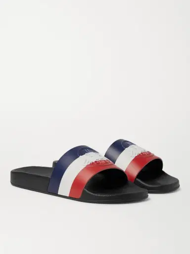 Moncler Basile Logo-Embossed Striped Rubber Slides - Men | Thumbnail 3 Moncler Basile Logo-Embossed Striped Rubber Slides - Men | Thumbnail 3