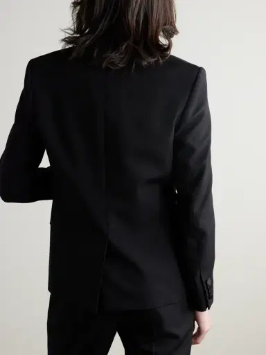 Saint Laurent Slim-Fit Satin-Trimmed Wool Blazer - Men | Thumbnail 4 Saint Laurent Slim-Fit Satin-Trimmed Wool Blazer - Men | Thumbnail 4
