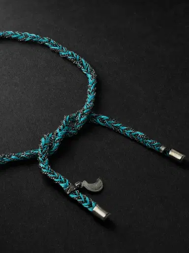 Carolina Bucci Lucky Wisdom Blackened Gold and Silk Bracelet - Men | Thumbnail 3 Carolina Bucci Lucky Wisdom Blackened Gold and Silk Bracelet - Men | Thumbnail 3